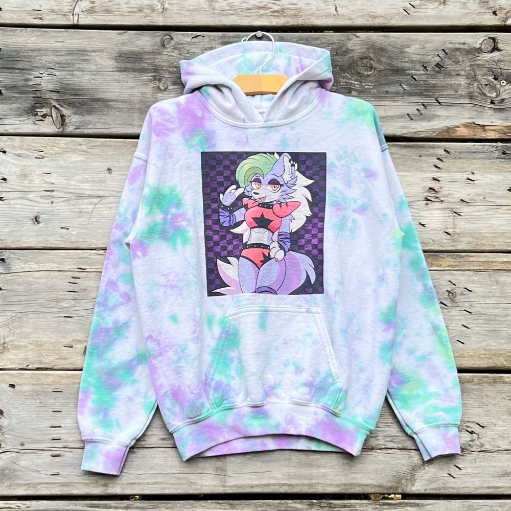 Roxanne Wolf FNAF Tie-Dye Cotton Blend Hoodie Youth Size Large
